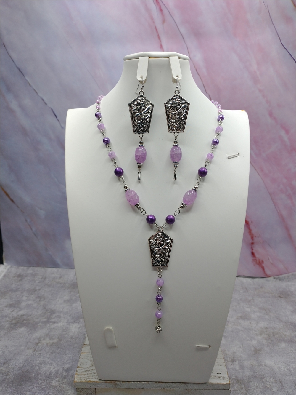New Hand Crafted Beaded Bali Style Gemstone Necklace Set